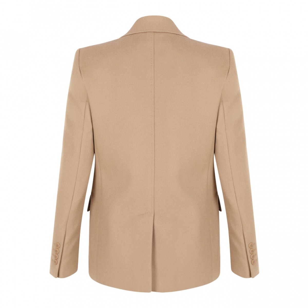 Camel Single-Breasted Wool Drap Blazer