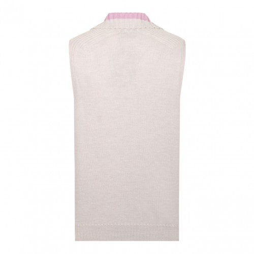 Grey Melange Wool Fisherman Vest 2