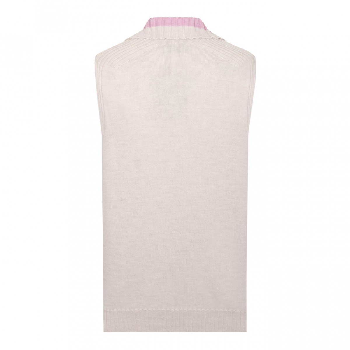 Grey Melange Wool Fisherman Vest