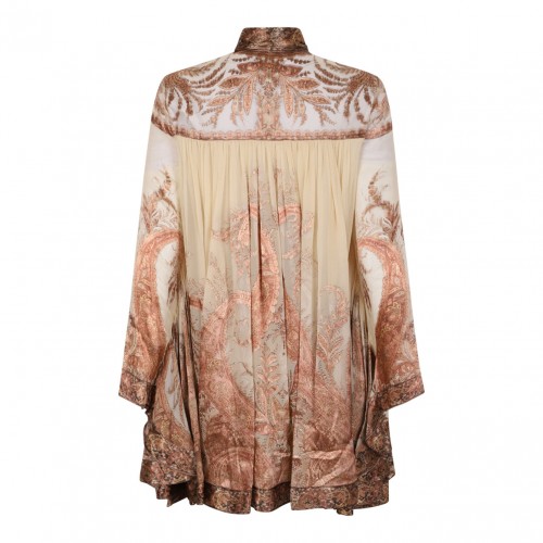 Hypnotic Paisley-Print Tied-Neck Dress