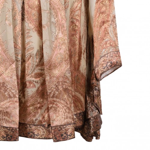 Hypnotic Paisley-Print Tied-Neck Dress