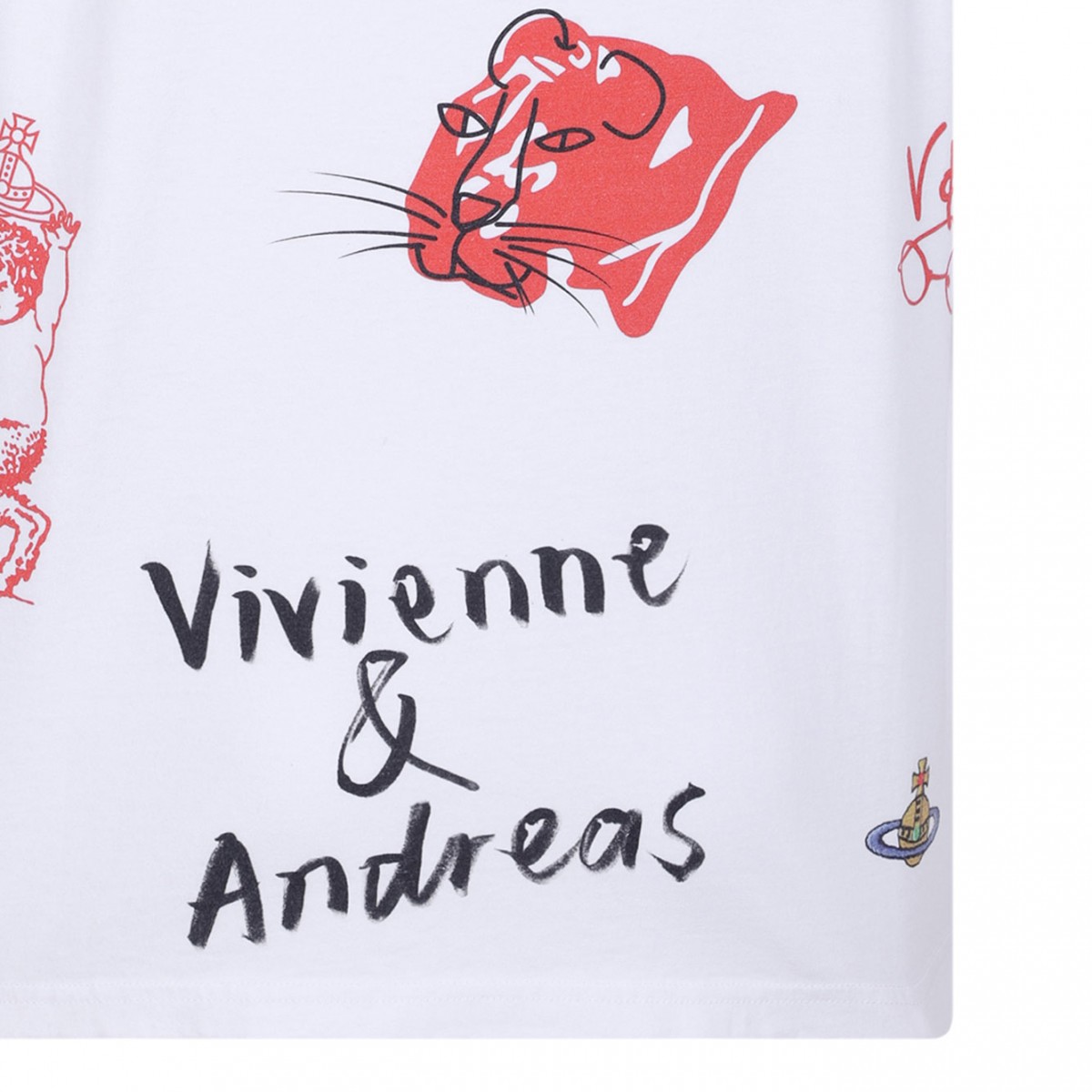 White All Over Graphic Print T-Shirt