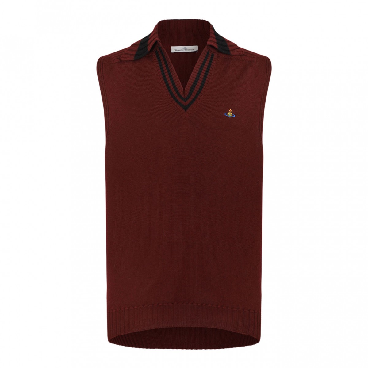 Brick Wool Fisherman Vest