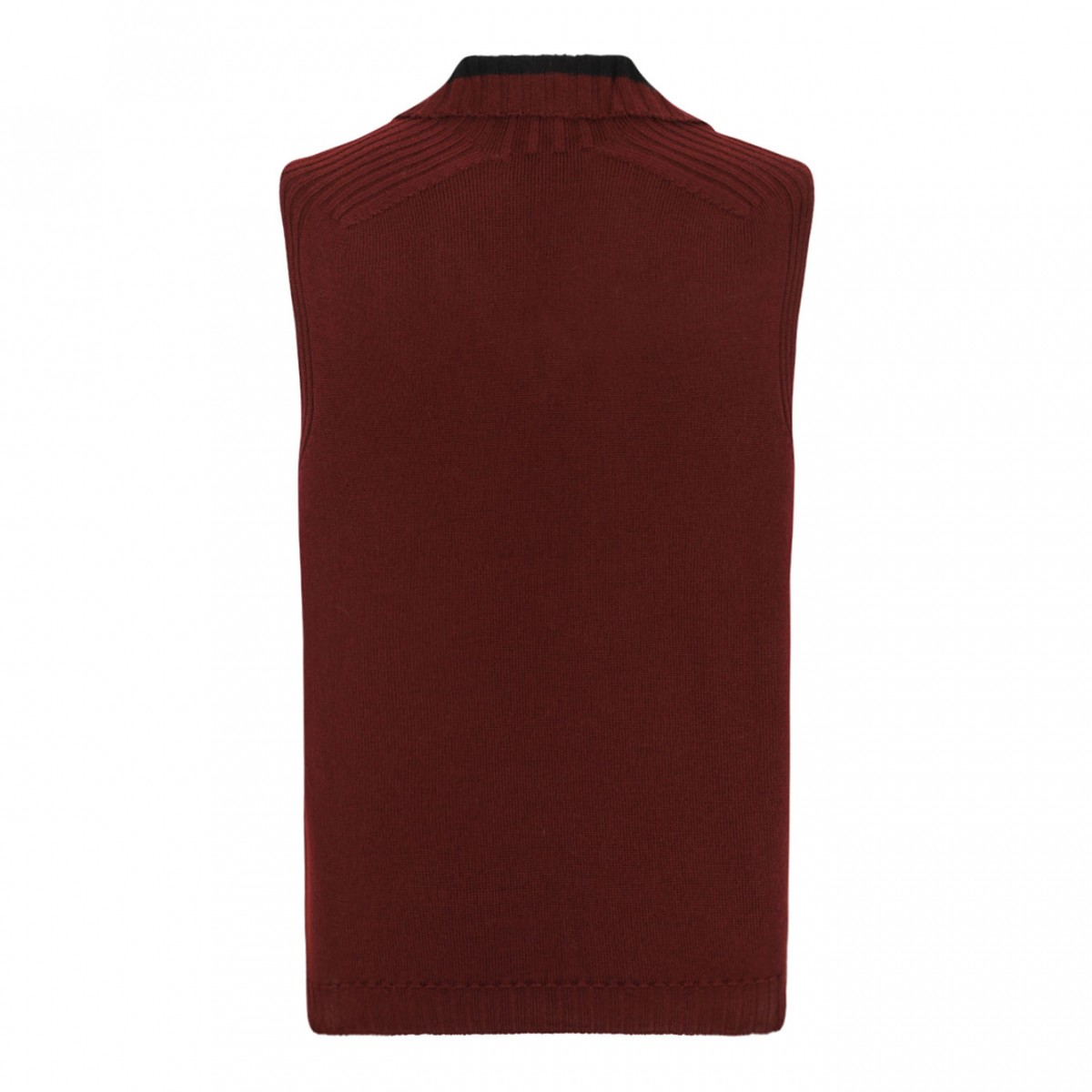 Brick Wool Fisherman Vest