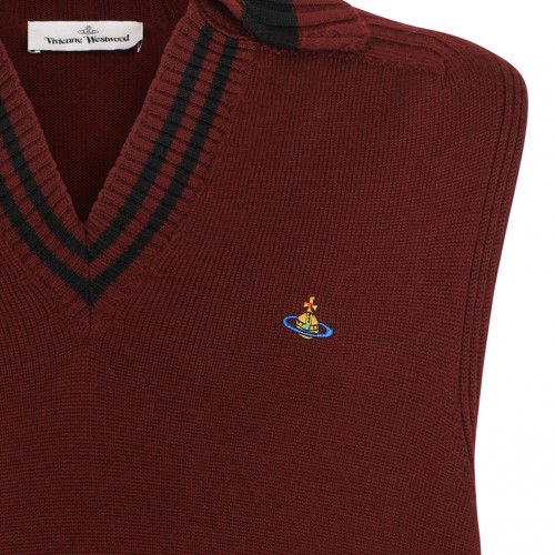 Brick Wool Fisherman Vest