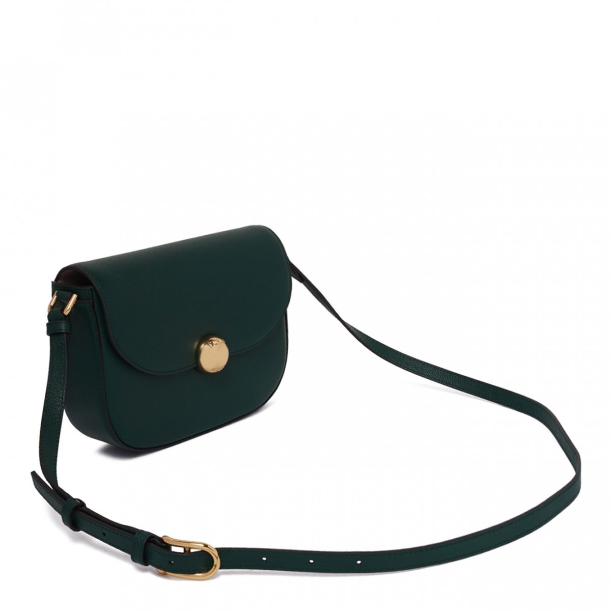 Botanical Green Curved-Flap Crossbody Bag