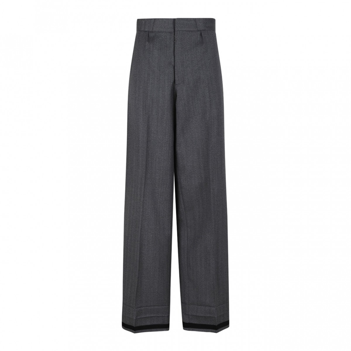Anthracite Wide-Leg Tailored Trousers