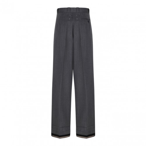 Anthracite Wide-Leg Tailored Trousers
