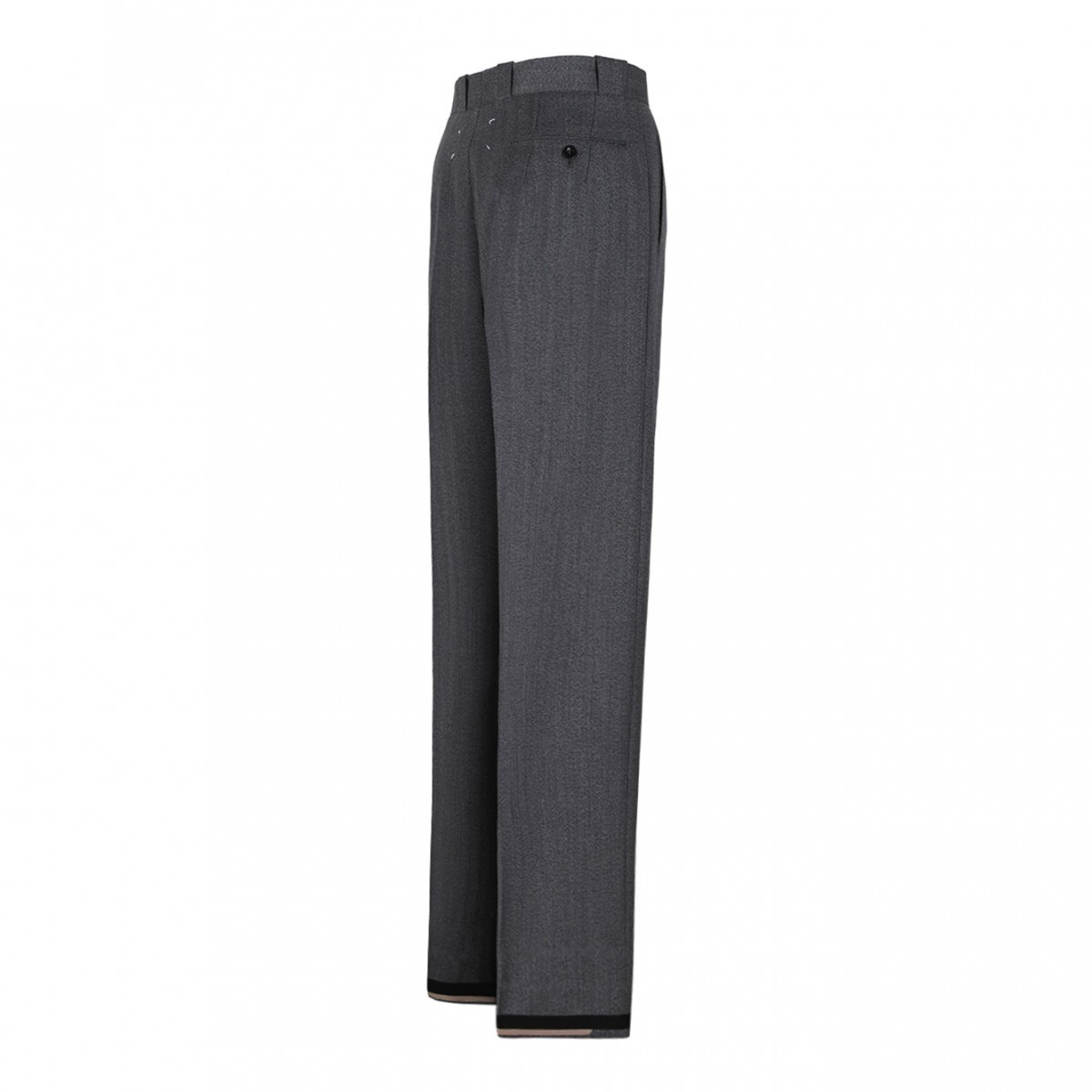 Anthracite Wide-Leg Tailored Trousers
