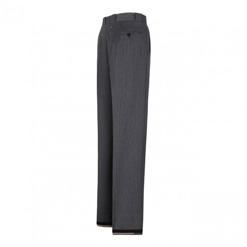 Anthracite Wide-Leg Tailored Trousers