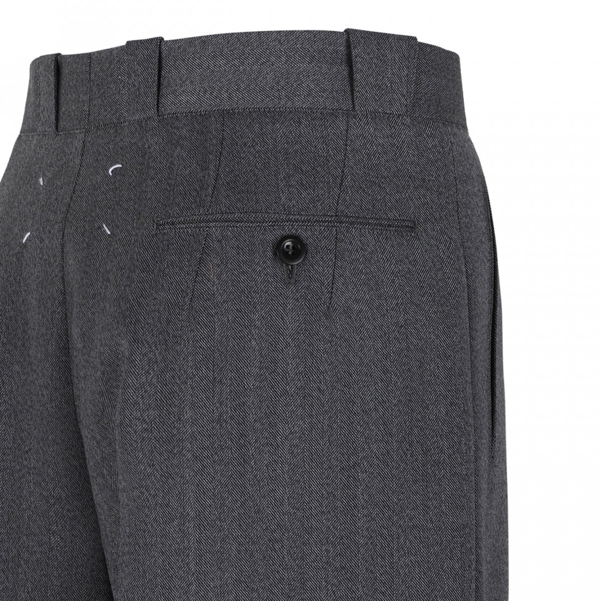 Anthracite Wide-Leg Tailored Trousers