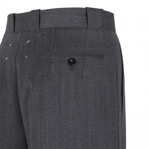 Anthracite Wide-Leg Tailored Trousers