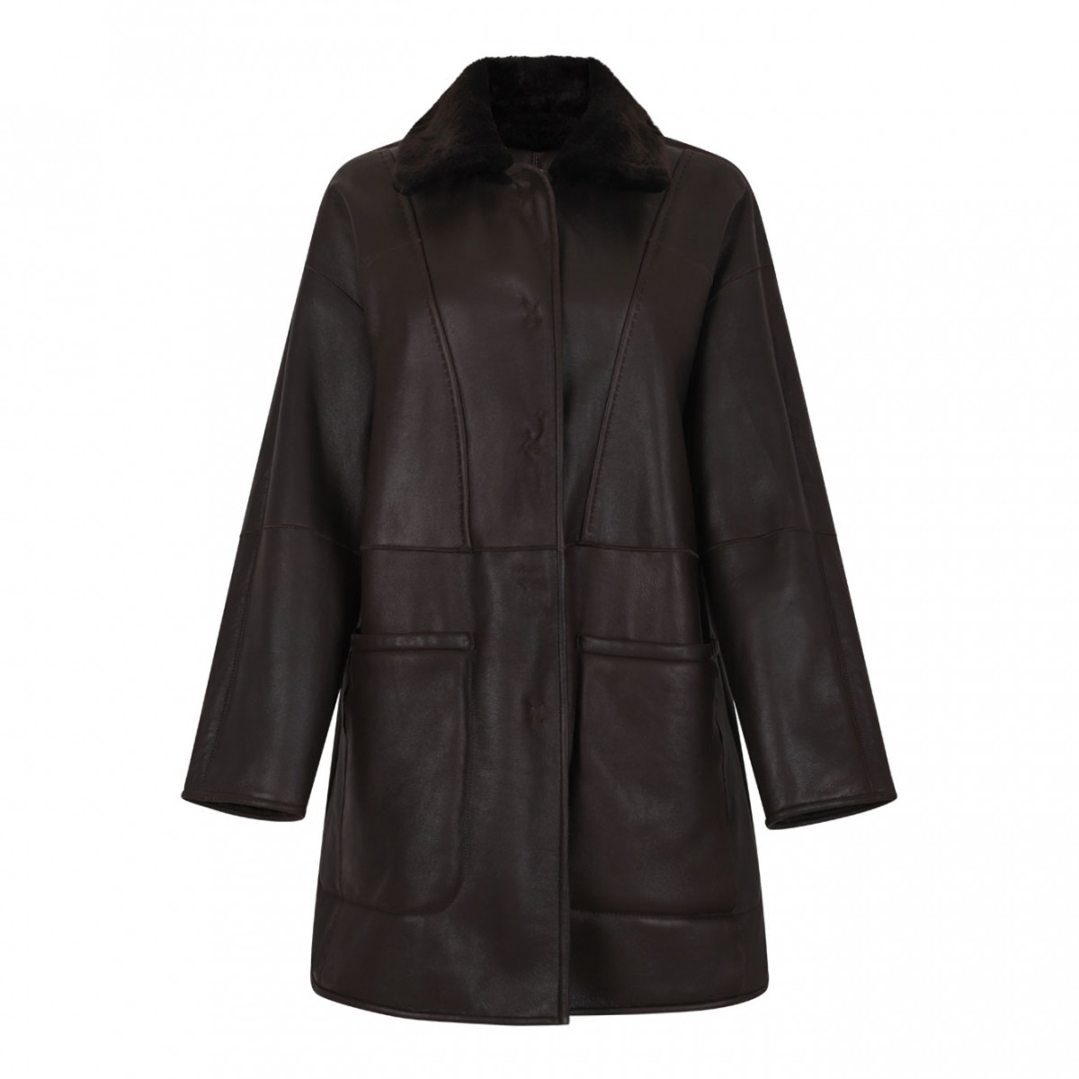 Brown Reversible Sheepskin Coat