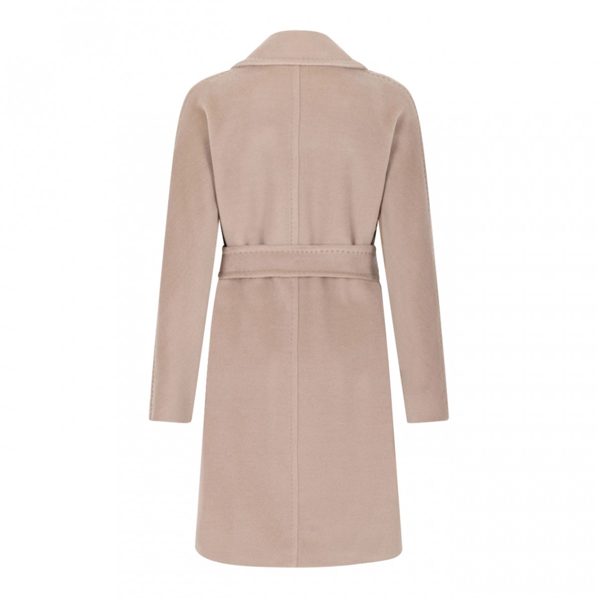 Beige Beaver Wool Dressing Gown Coat