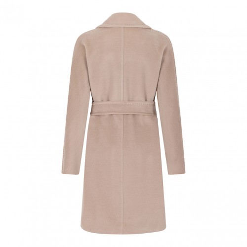 Beige Beaver Wool Dressing Gown Coat
