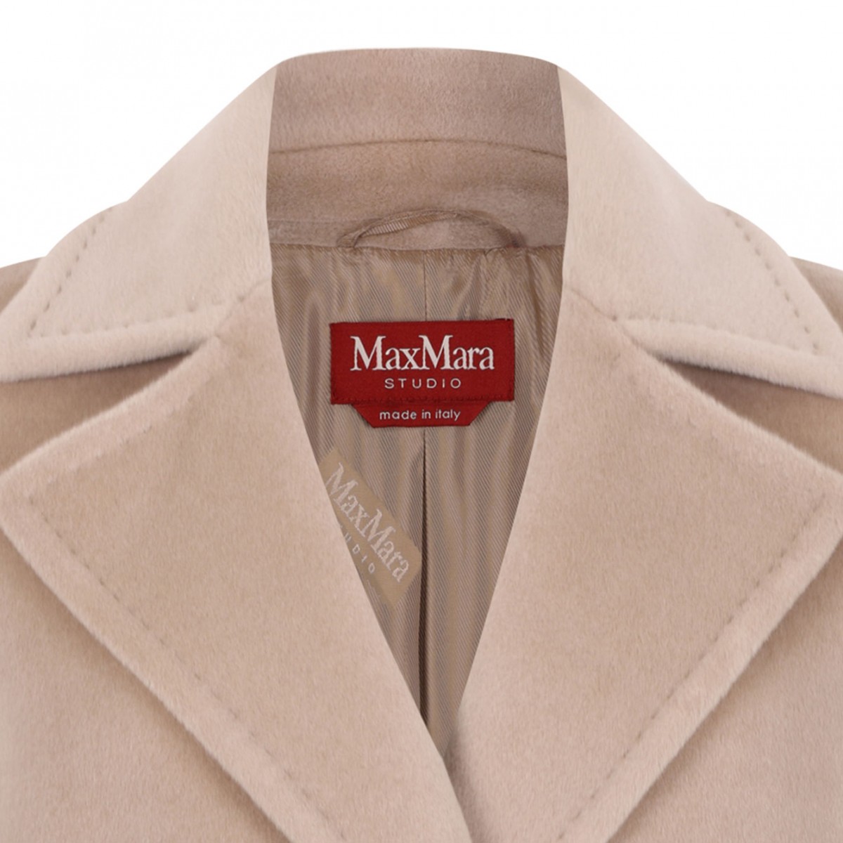 Beige Beaver Wool Dressing Gown Coat