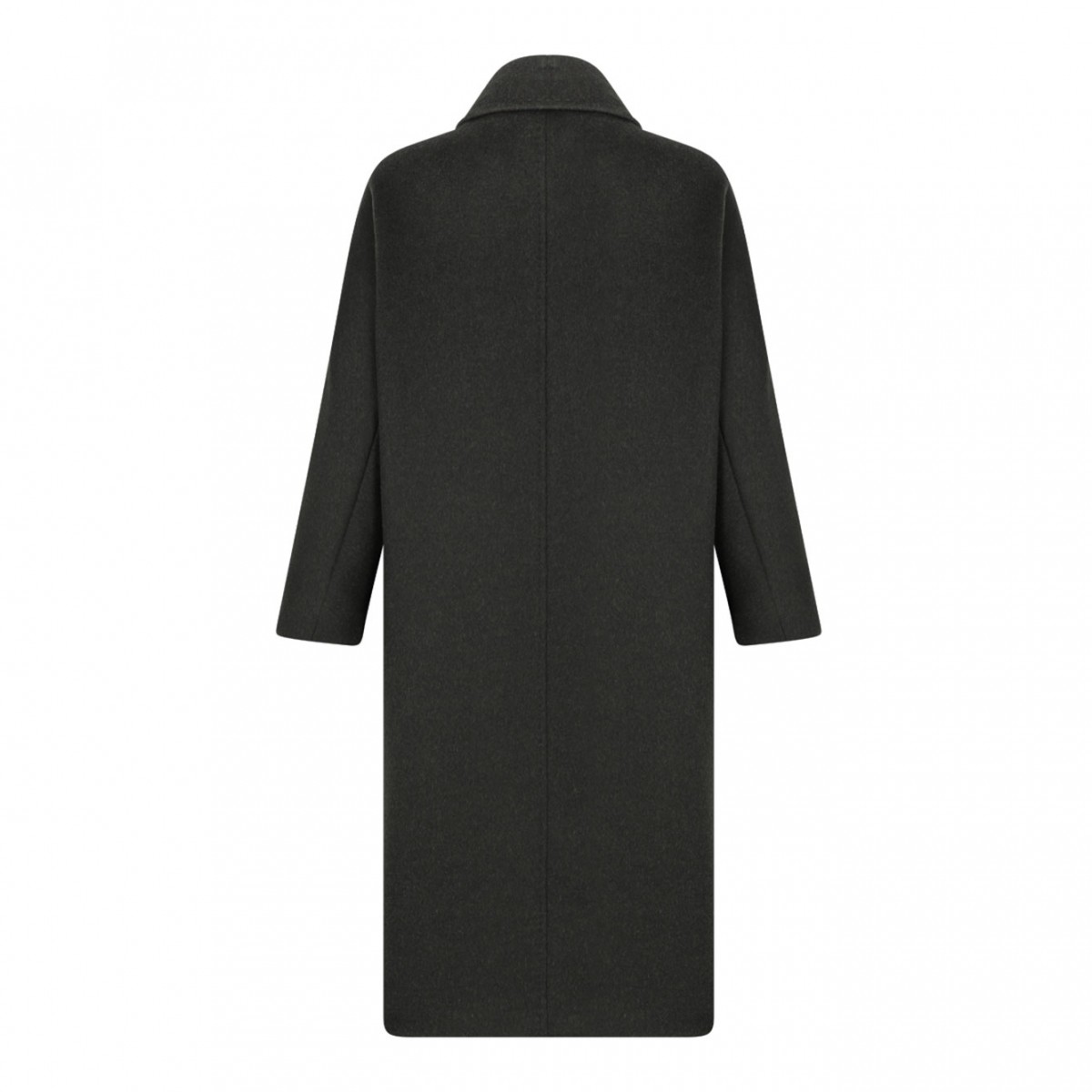 Dark Green Oversized Coat In Cashmere