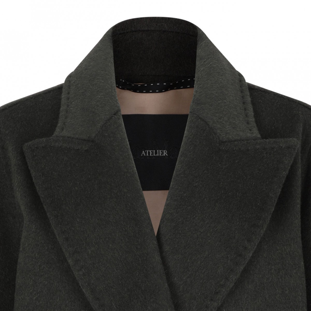 Dark Green Oversized Coat In Cashmere