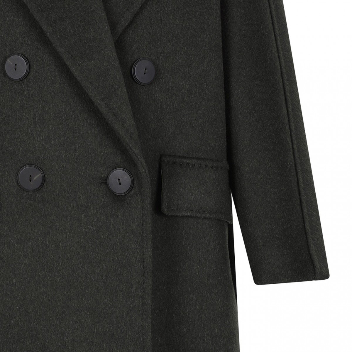 Dark Green Oversized Coat In Cashmere