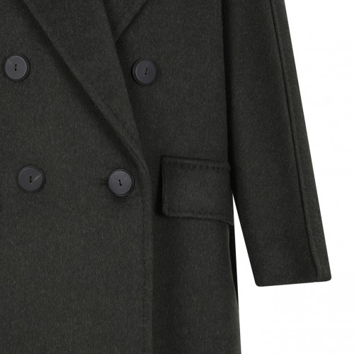 Dark Green Oversized Coat In Cashmere