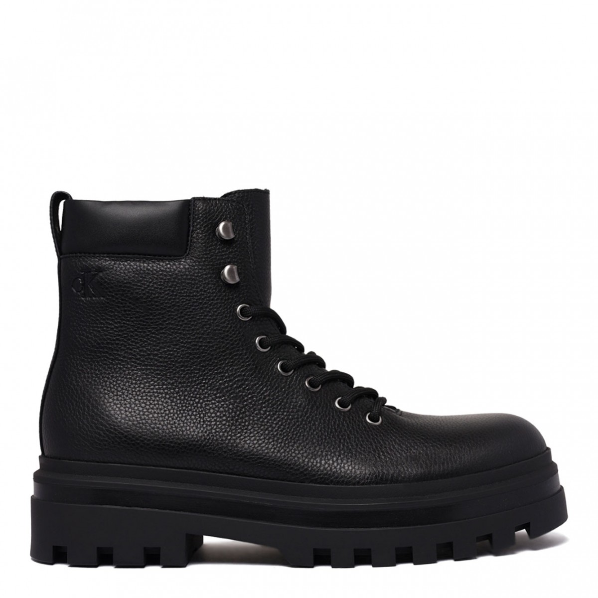 Black Airfit Boots With Heel In Tumbled Leather
