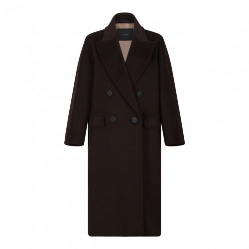 Brown Oversized Coat In Cashmere