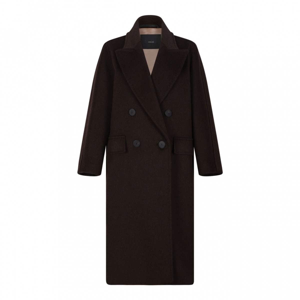 Brown Oversized Coat In Cashmere