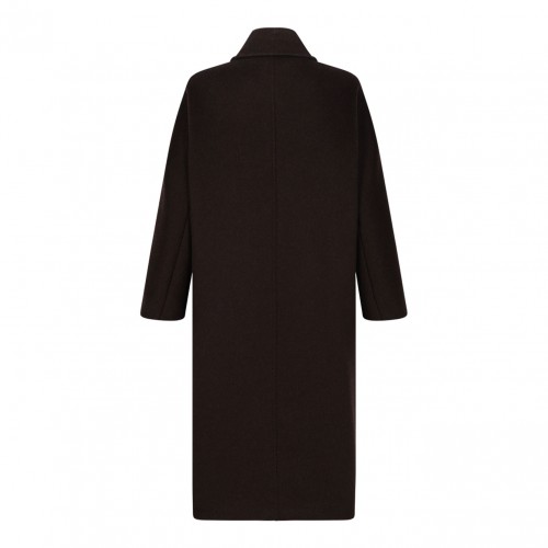 Brown Oversized Coat In Cashmere