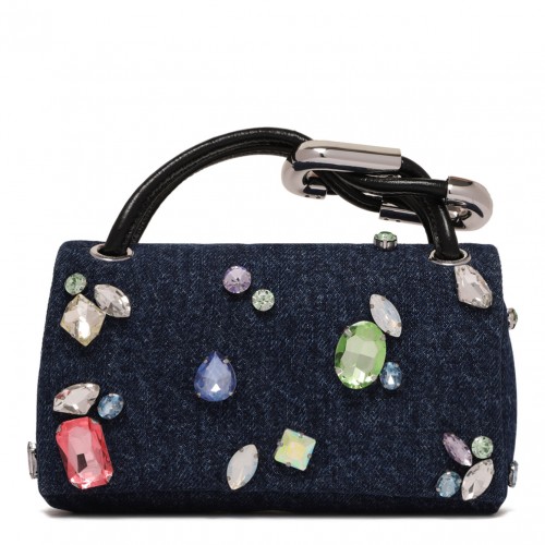 Jewelled Denim Small Bag