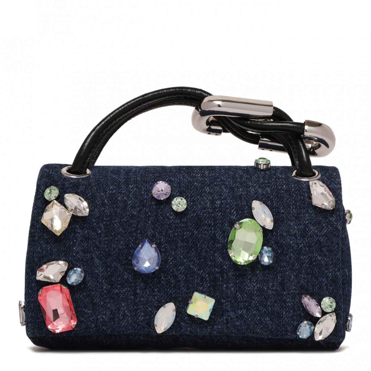 Jewelled Denim Small Bag