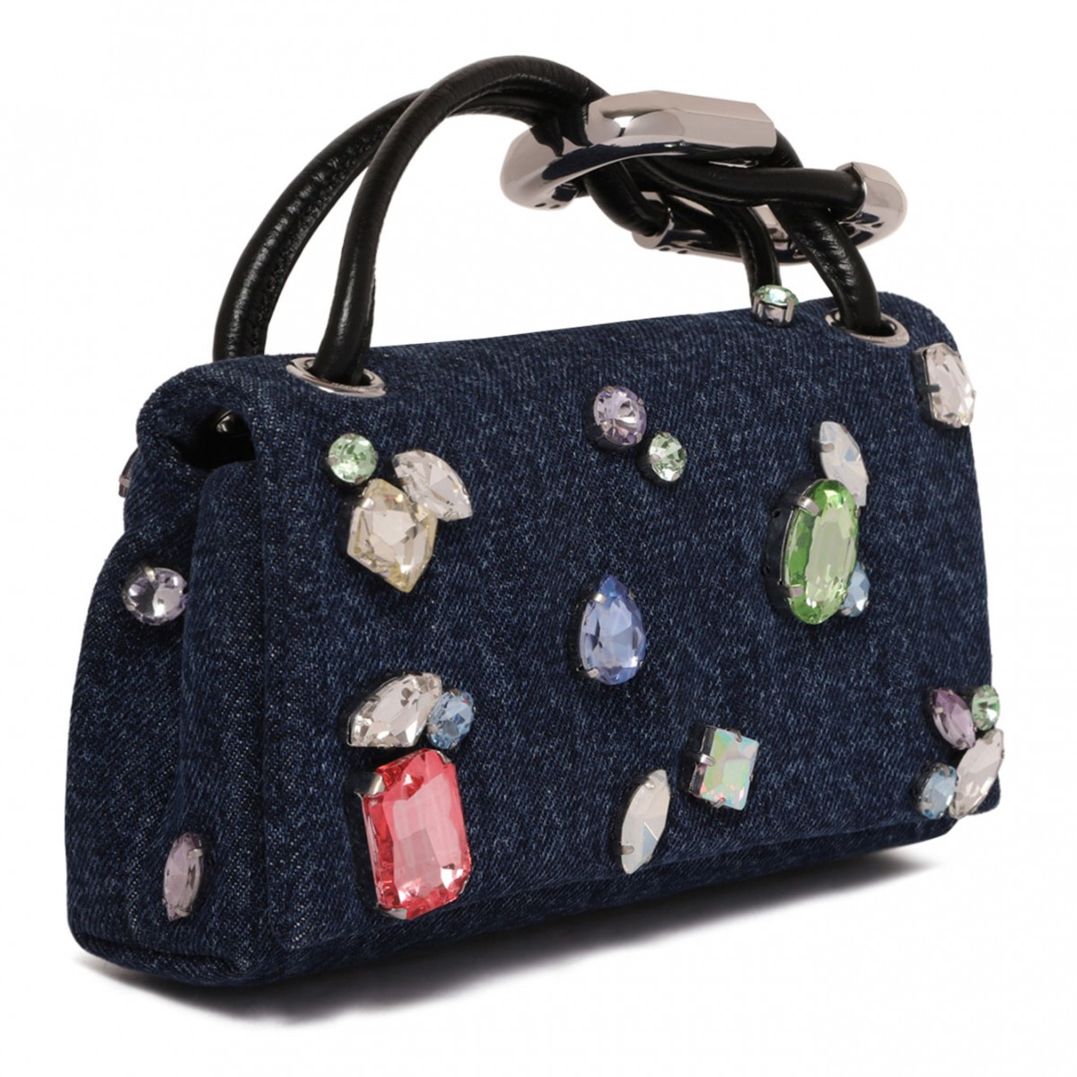 Jewelled Denim Small Bag