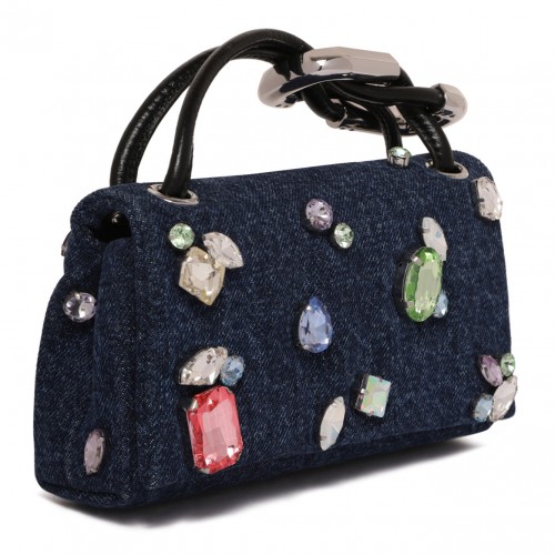 Jewelled Denim Small Bag