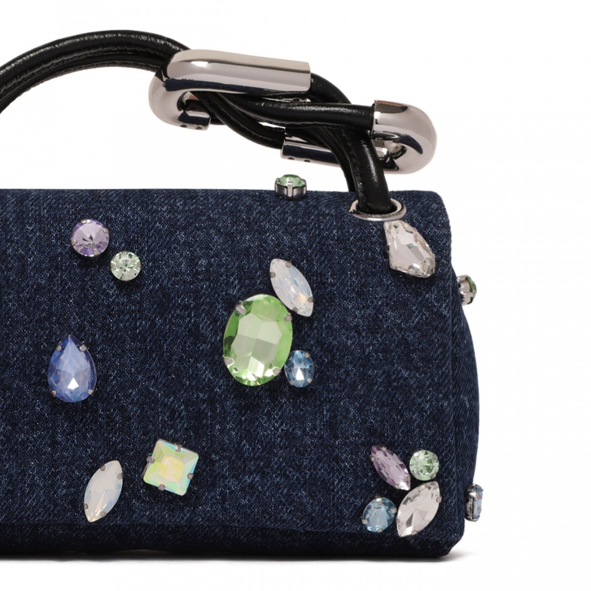 Jewelled Denim Small Bag