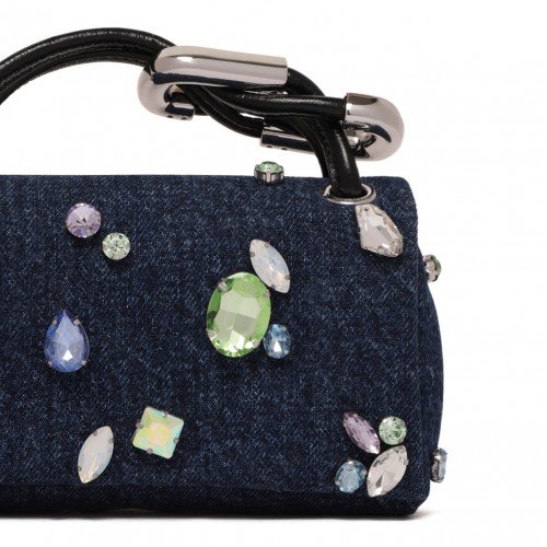 Jewelled Denim Small Bag
