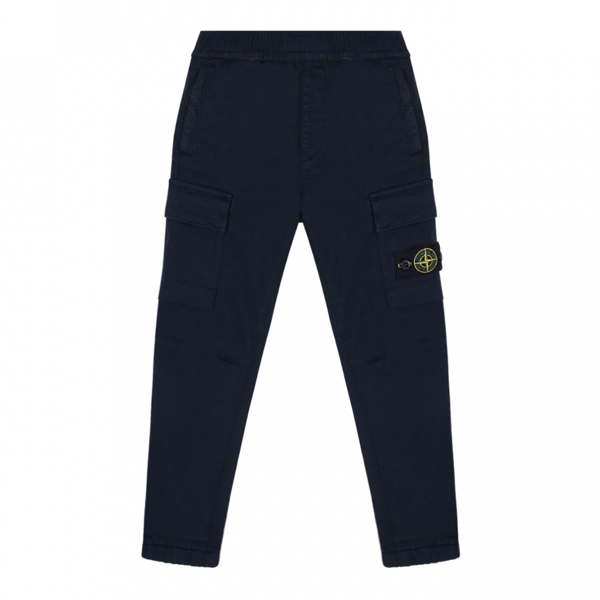 Navy Blue Logo Patch Trousers