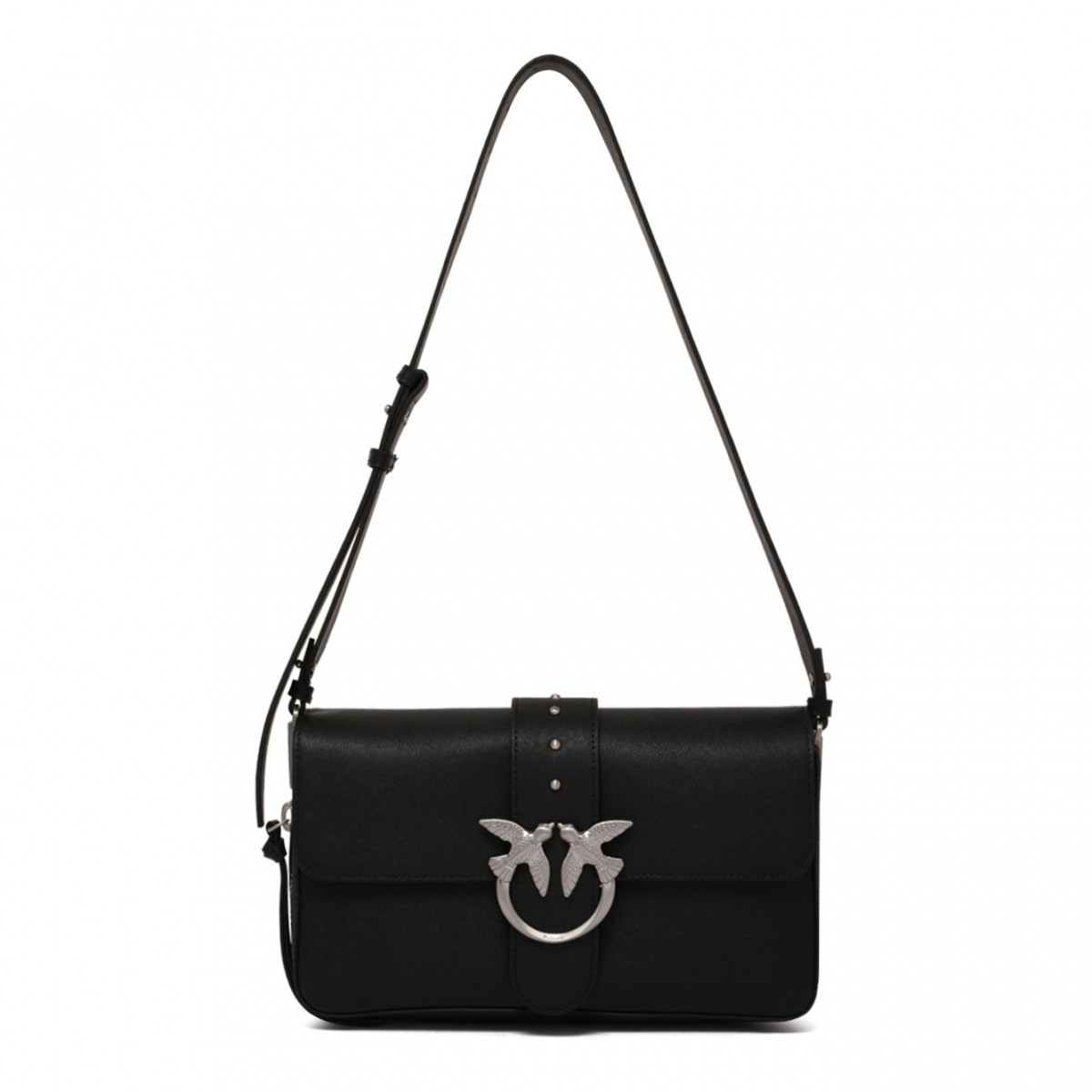 Black Shoulder Bag With Buckle