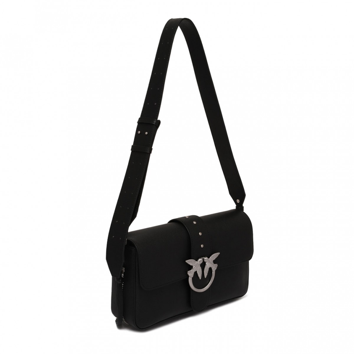 Black Shoulder Bag With Buckle