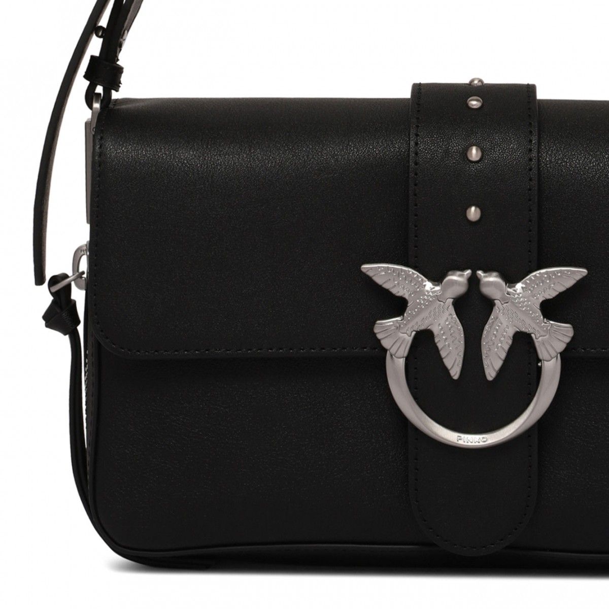 Black Shoulder Bag With Buckle