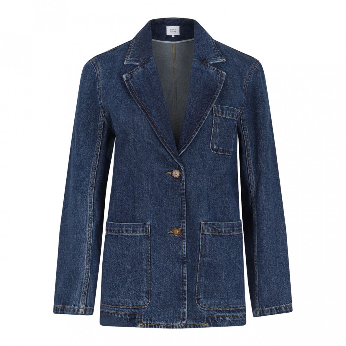 Washed Indigo Tailored Denim Jacket