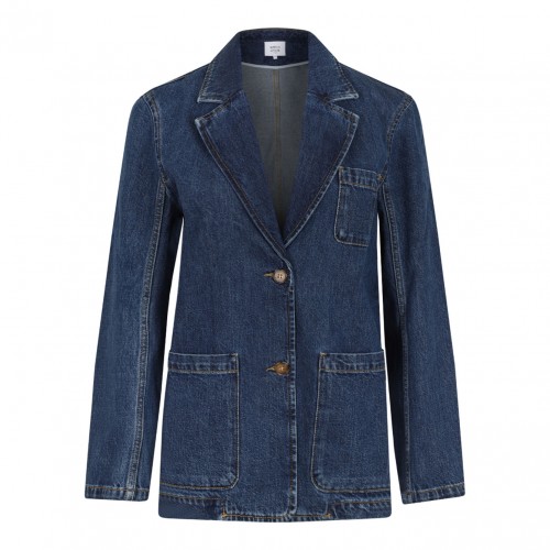 Washed Indigo Tailored Denim Jacket