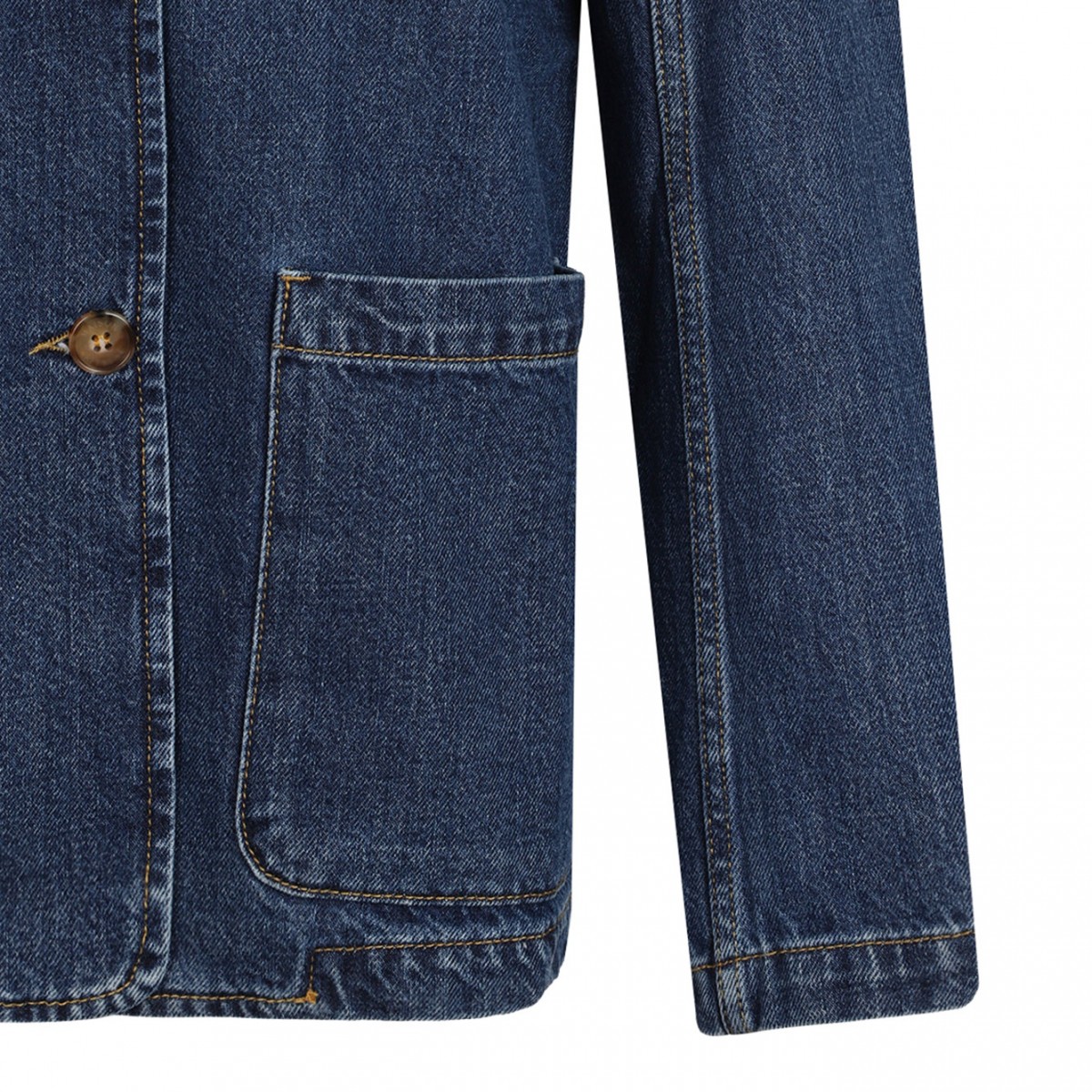 Washed Indigo Tailored Denim Jacket