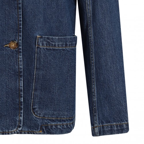 Washed Indigo Tailored Denim Jacket