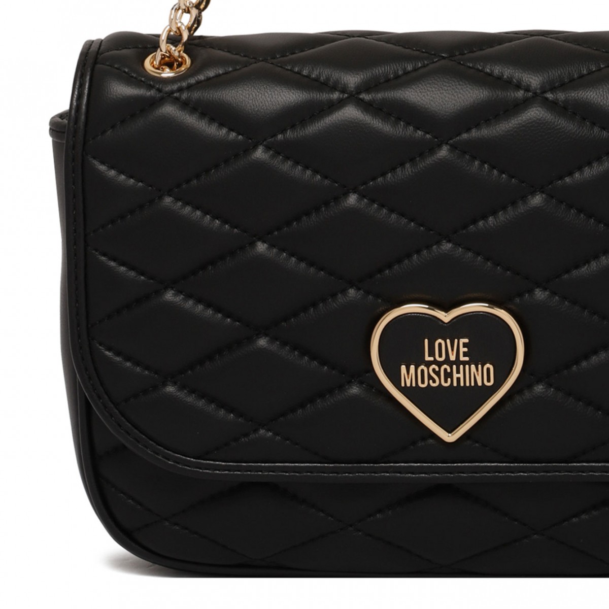 Black Quilted Clutch With Logo