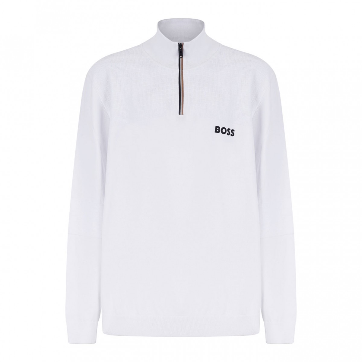 White Zip-Neck Sweatshirt