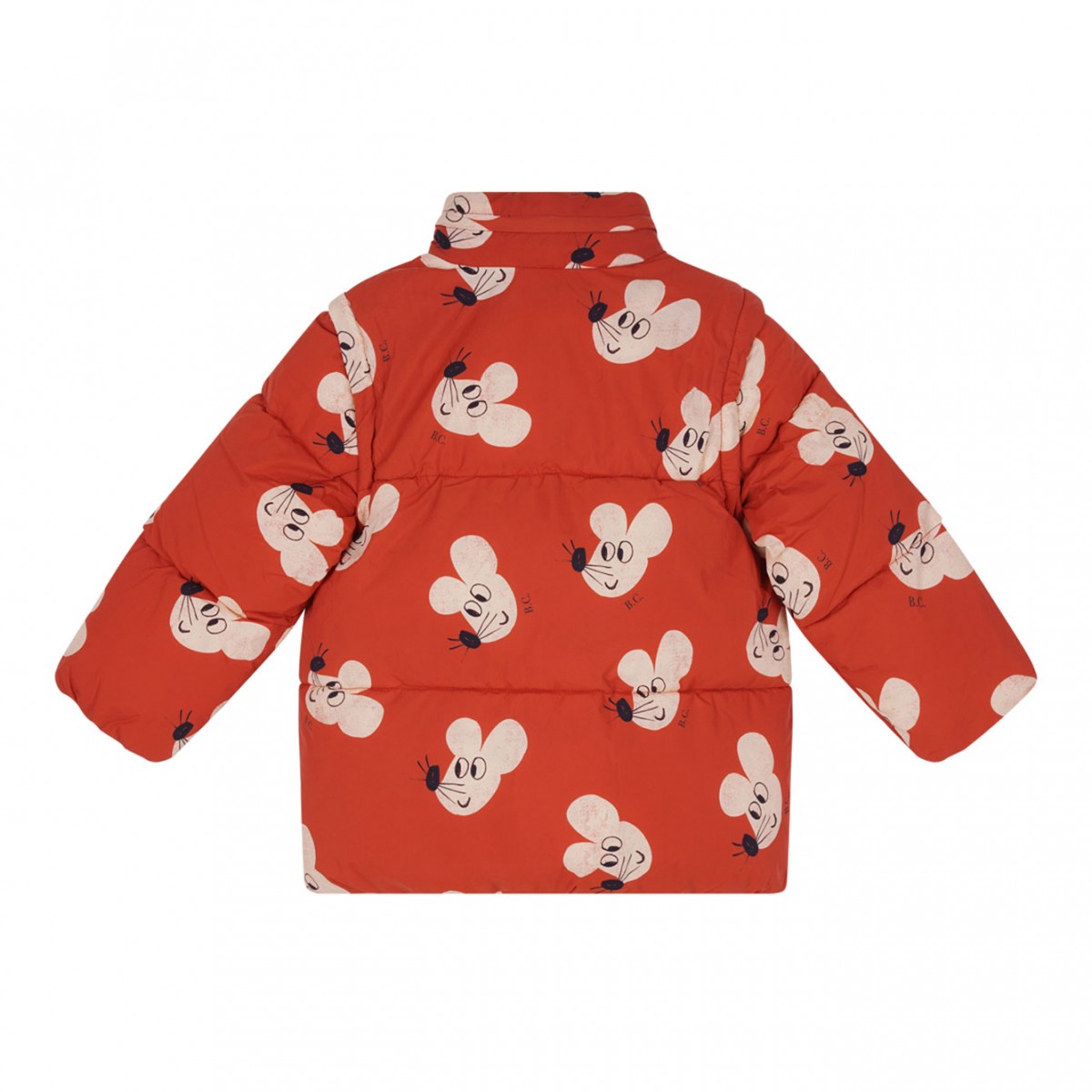 Red Graphic Print Padded Jacket