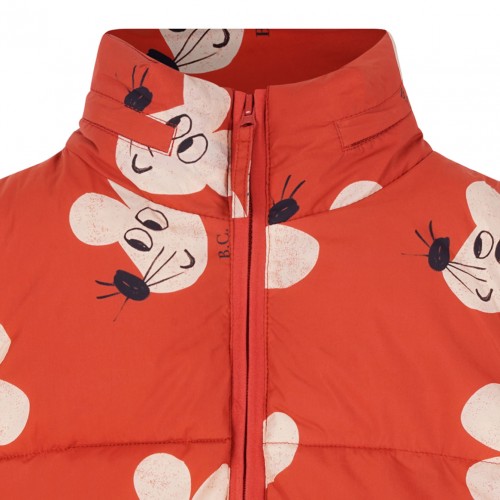 Red Graphic Print Padded Jacket