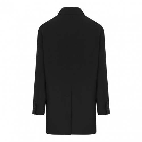 Black Obine Viscose and Wool Jacket 2