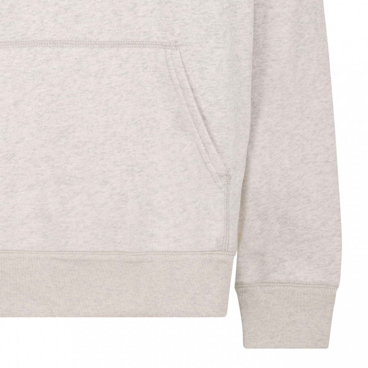 Ecru Logo Print Hoodie