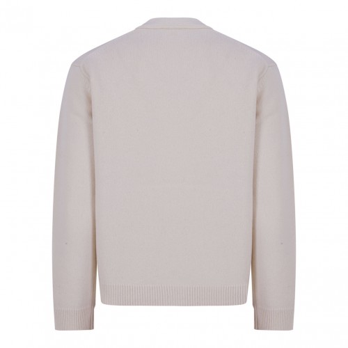 Ecru Fox Head Intarsia Merino Cardigan 2