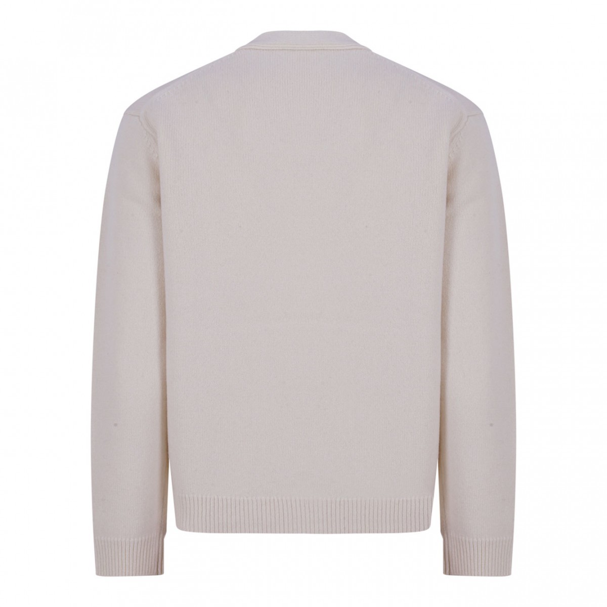 Ecru Fox Head Intarsia Merino Cardigan